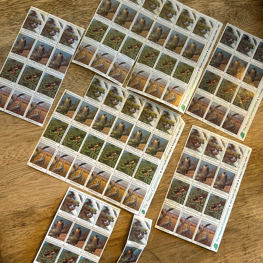 the nature conservancy vintage stamps wildlife birds 1987 stamp collection
